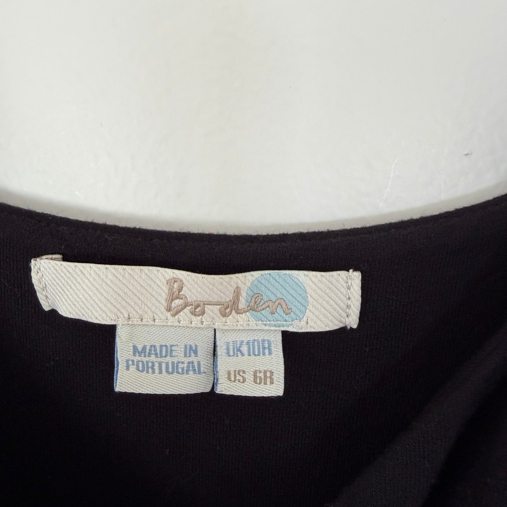 Boden Annecy Black Sleeveless Faux Wrap Maxi Dress V-Neck Pockets Size 6 - Picture 5 of 11
